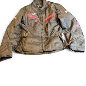 HWK Motorsports Womens Motorcycle Jacket Black Pink Textile Riding Jacket Size M